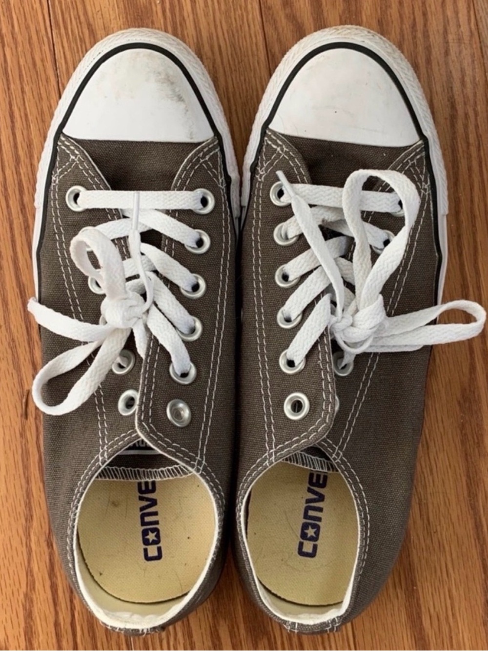 Converse Low Top Canvas Sneakers in Gray